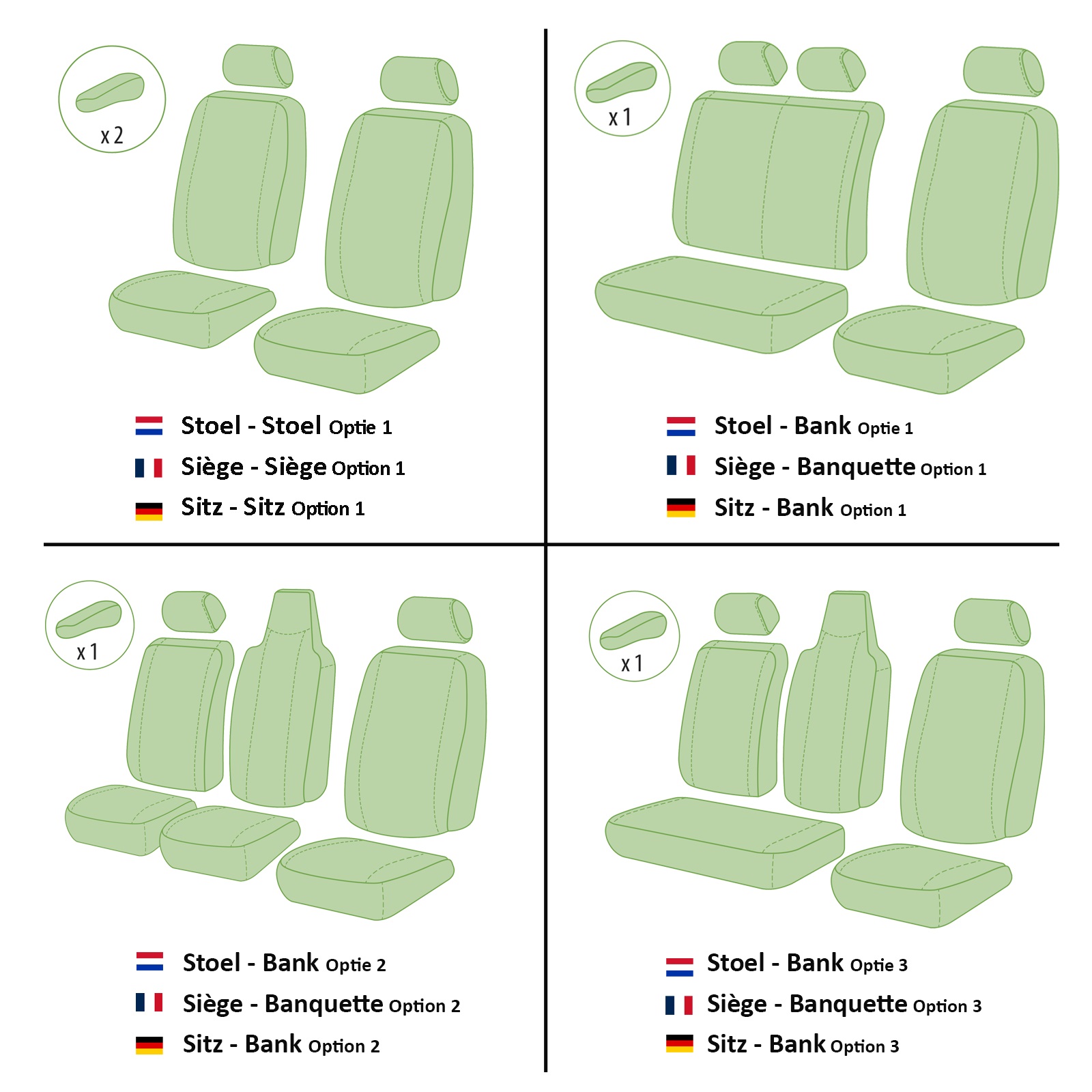 Passform Sitzbezüge für Opel Movano, passgenauer Kunstleder Sitzbezug  Einzels
